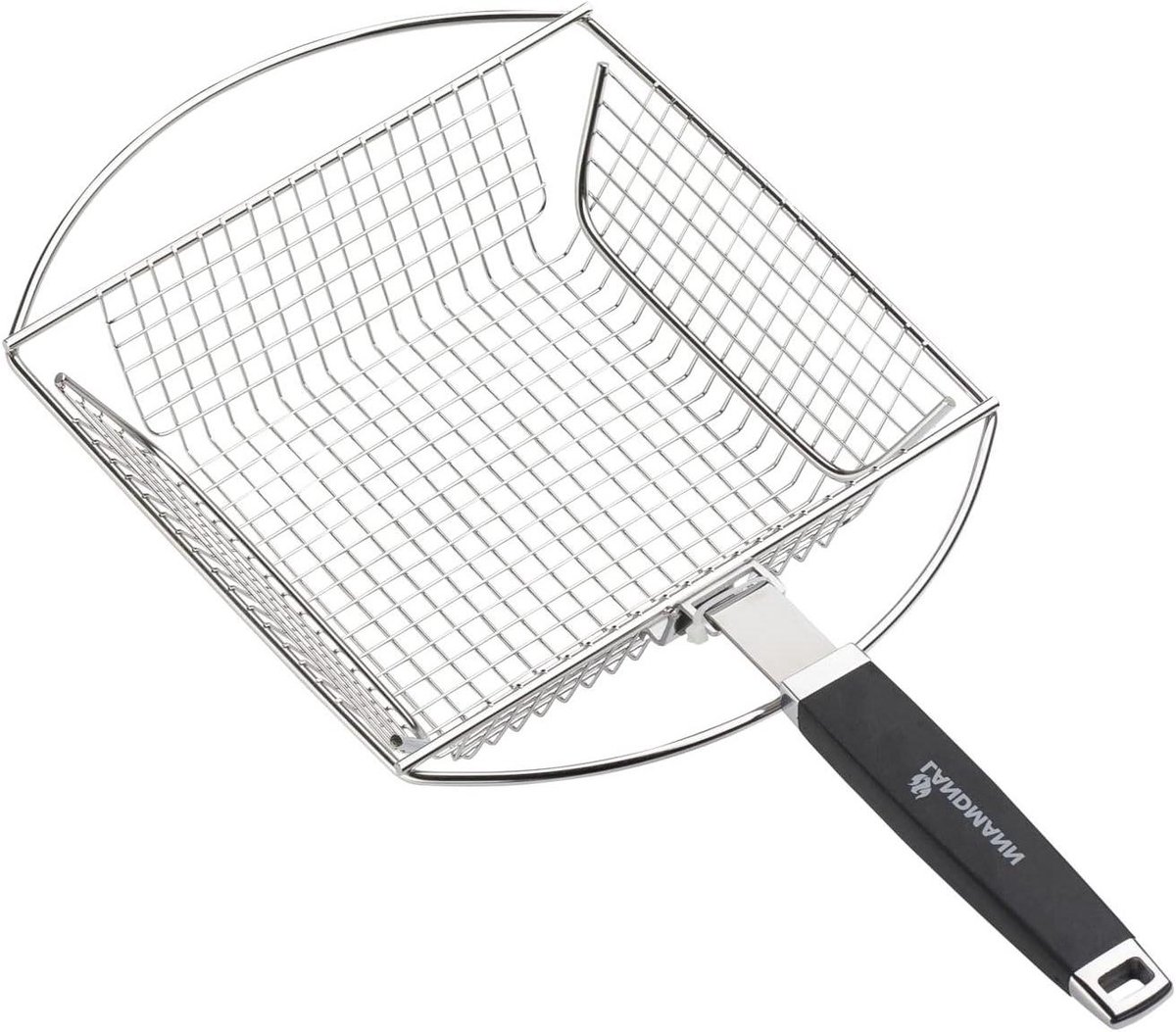 Groentemand Roestvrij Staal - Grillmand - Groenten Grillen - Afneembare Handgreep - 52 x 25.5 cm - Zilver