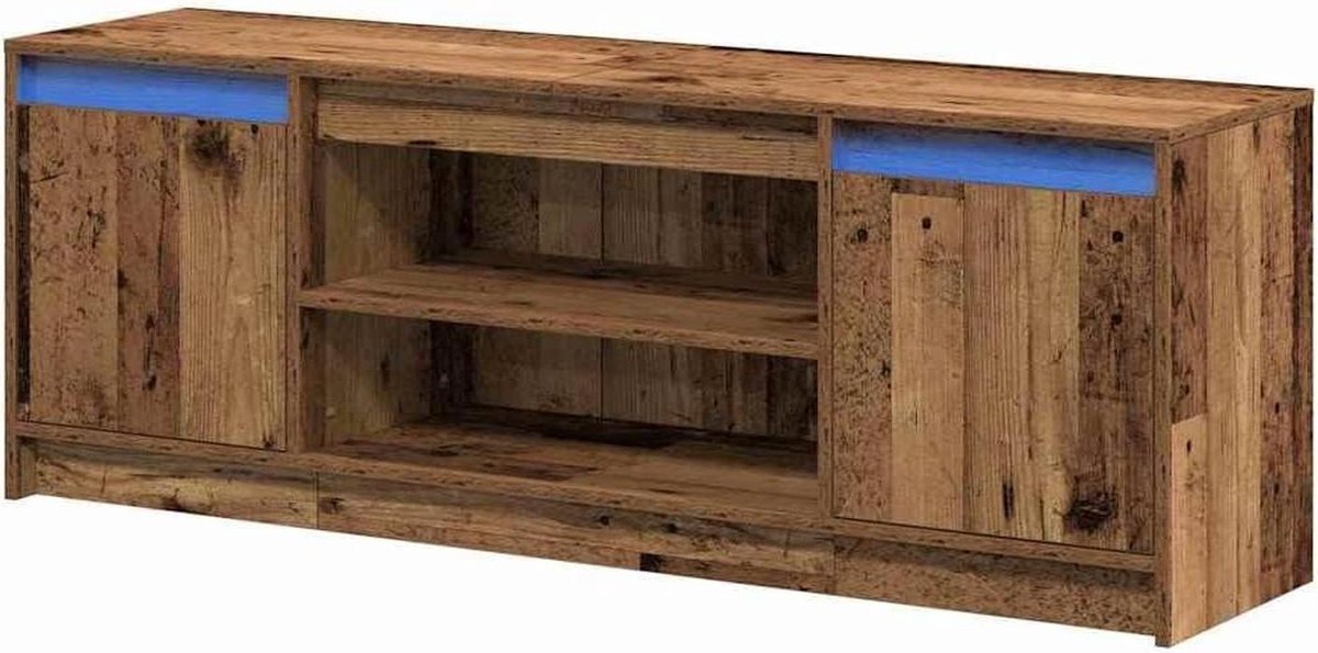 Tv-meubel - Mediabureau - Opbergen Media - Wandmontage - 139 cm - Bruin