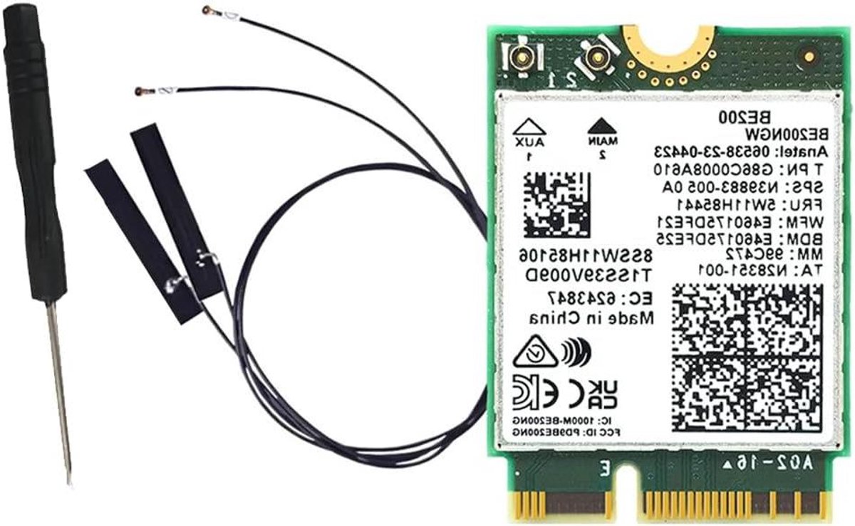 Draadloze Netwerkadapter - WiFi Kaart - Snelle Internetverbinding - Tri-Band 6 GHz - M.2 NGFF - Groen