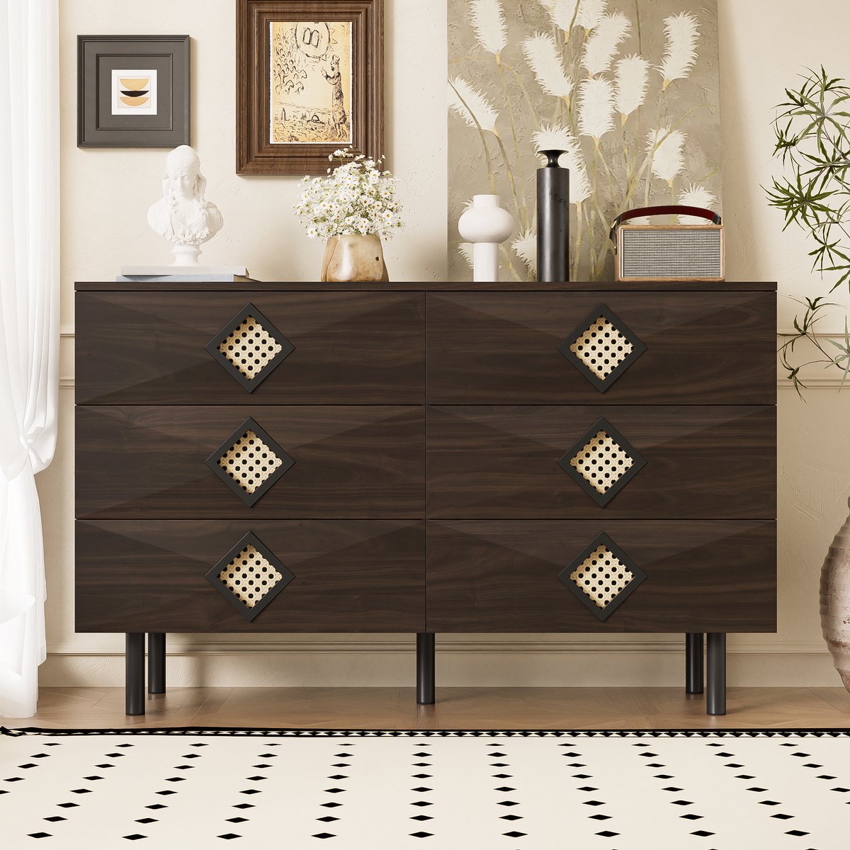 VVBV Product met Lades, Bureau - Huisdesign, Voor Woonkamer, Voor Slaapkamer/Gastenkamer, Opbergruimte - Rotanlook