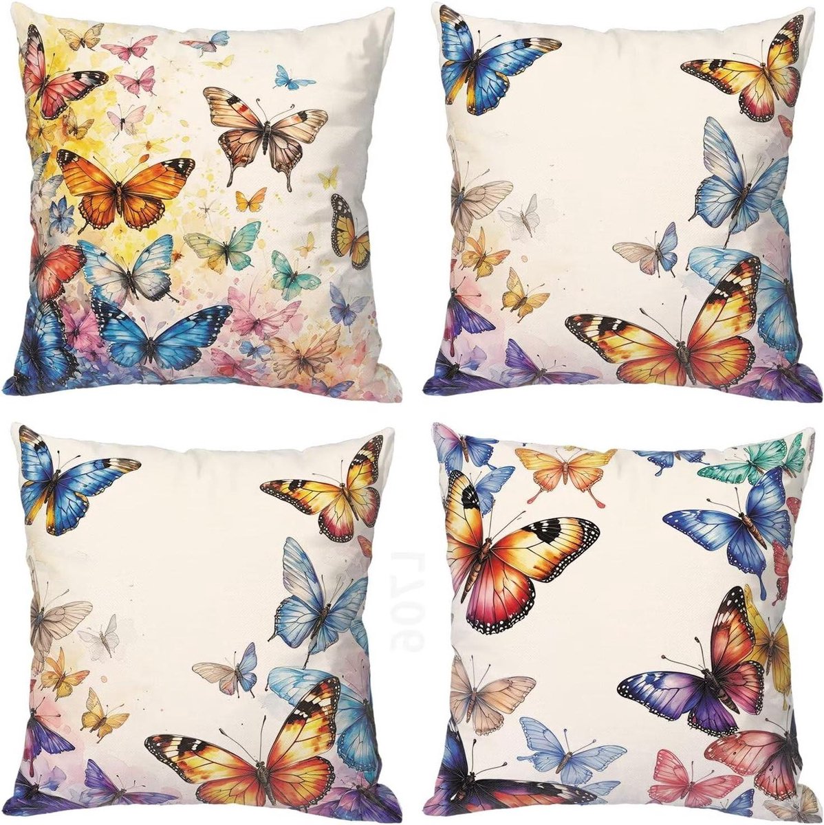 Kussenhoezen Set - Decoratieve Hoezen - Bank Decoratie - Dubbelzijdig Bedrukt - 40 x 40 cm