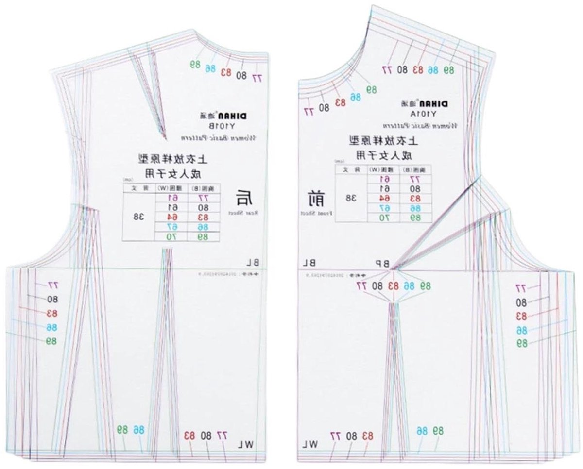 Naai Liniaal Set - Patroon Tekenen - Kleding Ontwerpen - Multifunctioneel Ontwerp - 3 Maten - Transparant