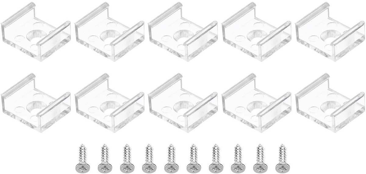 Dailygoods - 100 Stuks LED-strip Lichtclips met Schroeven voor 13 mm Neon Kabel