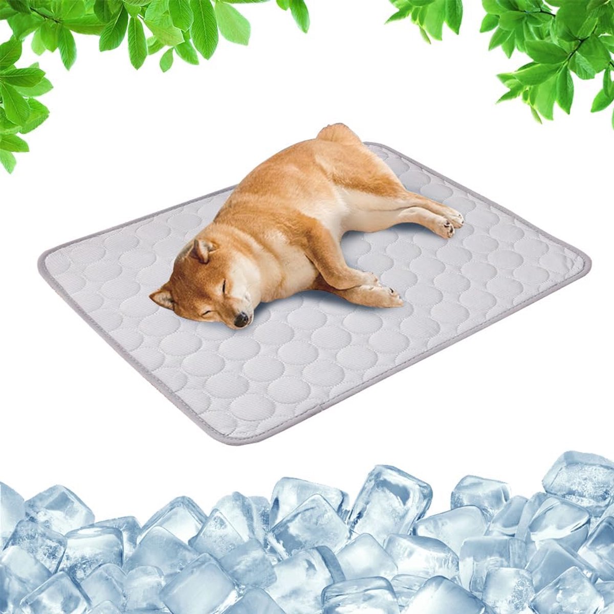 Ulisem - Zomerkoelmat Voor Huisdieren - Natuurlijke Verkoeling Zonder Elektriciteit - Antislip Onderkant - Koelmat Voor Hond & Kat - Wasbaar Design - Vrij Van Giftige Gel - Anti Slip - Grijs (L)