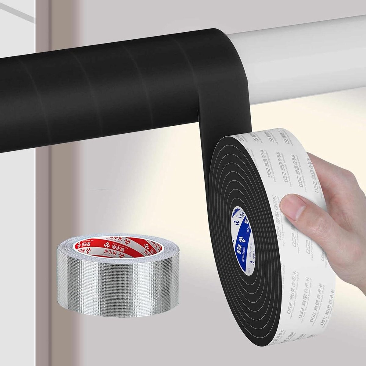 Isolatieband Pijpen - Buizenfolie - Leidingen Beschermen - Waterdicht Weerbestendig - TH 20mm W 15mm - Aluminiumkleur