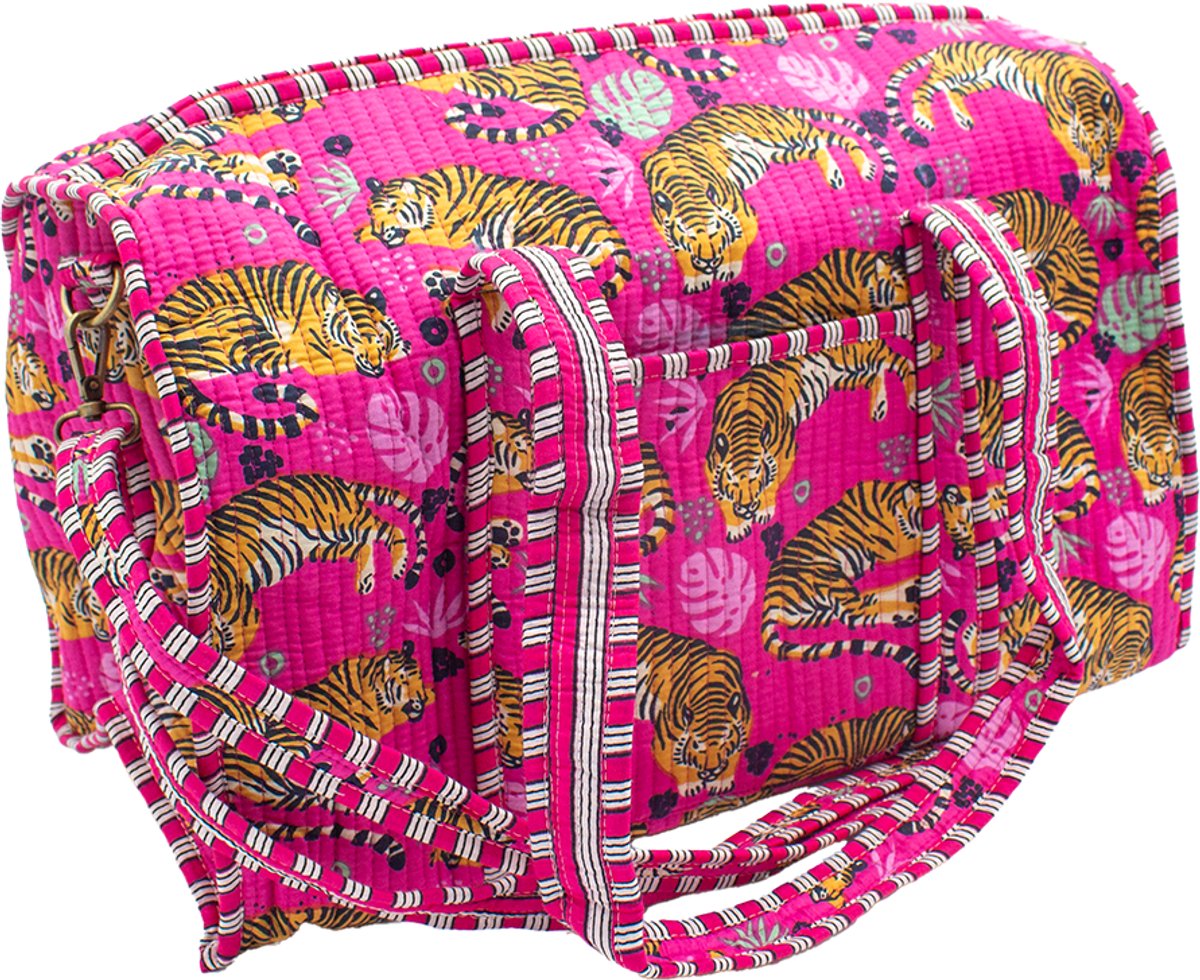 StarGems - Weekendtas - Katoen - Roze tijger
