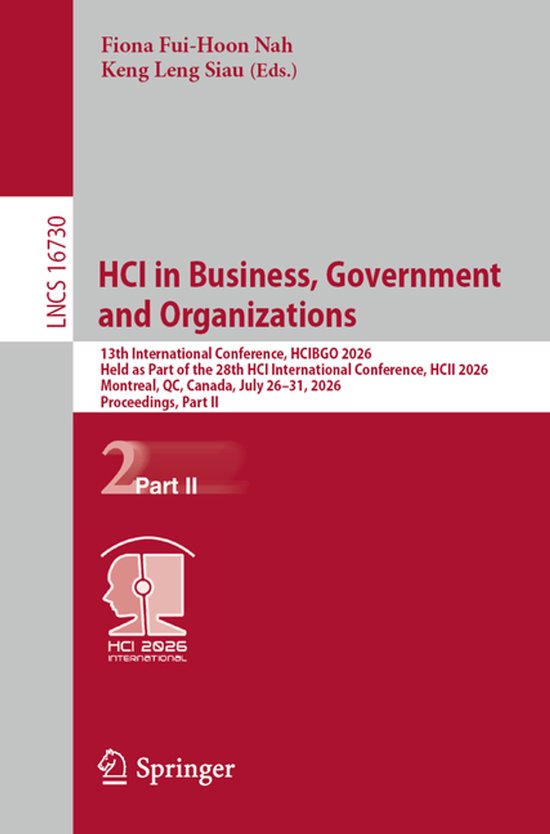 Lecture Notes in Computer Science16730- HCI in Business, Gov ... - cover