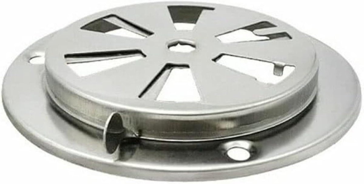 Verstelbare Ventilatie - Roestvrij Rooster - Luchtstroom Regelen - Corrosiebestendig Staal - 95 mm Diameter - Zilver
