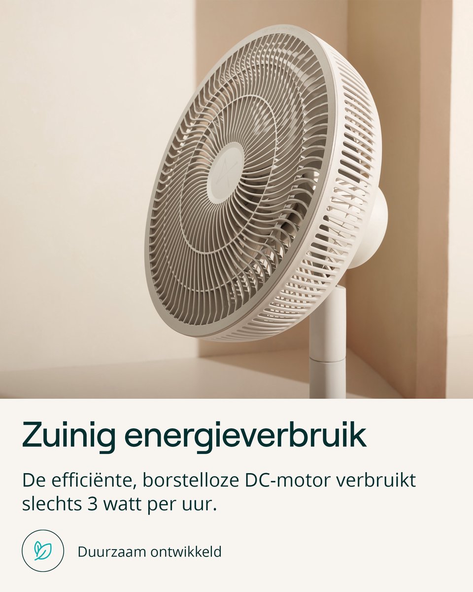 Duux Whisper Essence Ventilator - Stille Statiefventilator met 7 snelheden - Laag verbruik van van 16W - Wit — afbeelding 10