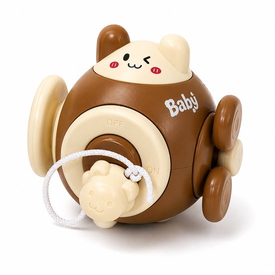 6-in-1 Sensorisch Babyspeelgoed – Montessori Busy Ball – Educatief Baby Speelgoed – Motoriek & Activiteiten Speelgoed – Bruin