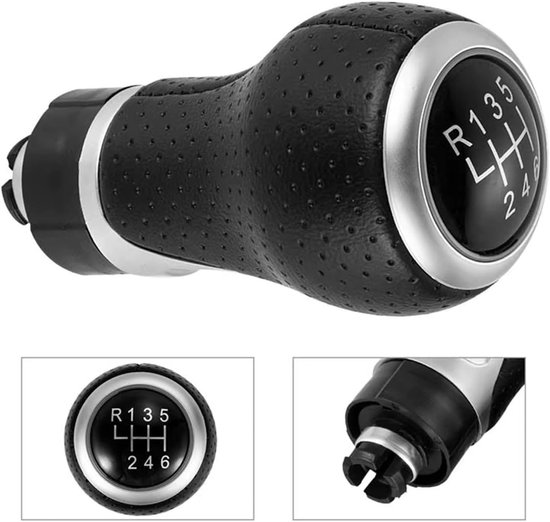 Schakelhendel 6 Versnellingen - Pookknop Auto - Auto Interieur Tuning - Perfecte Pasvorm - 1 Stuk - Chroom Zwart — afbeelding 2