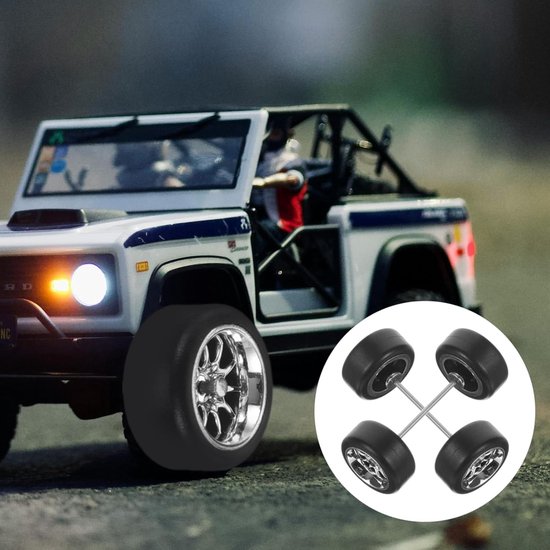 RC Auto Wielen - Modelbanden Set - Hobby Modelbouw - Breukvast Ontwerp - 1.00x1.00x0.50CM - Zwart — afbeelding 2