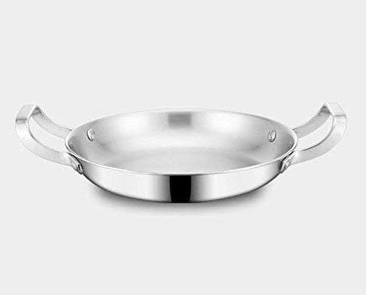 Koekenpan - Wok pan - Dagelijks koken - Drielaagse staalstructuur - 30CM - Zwart