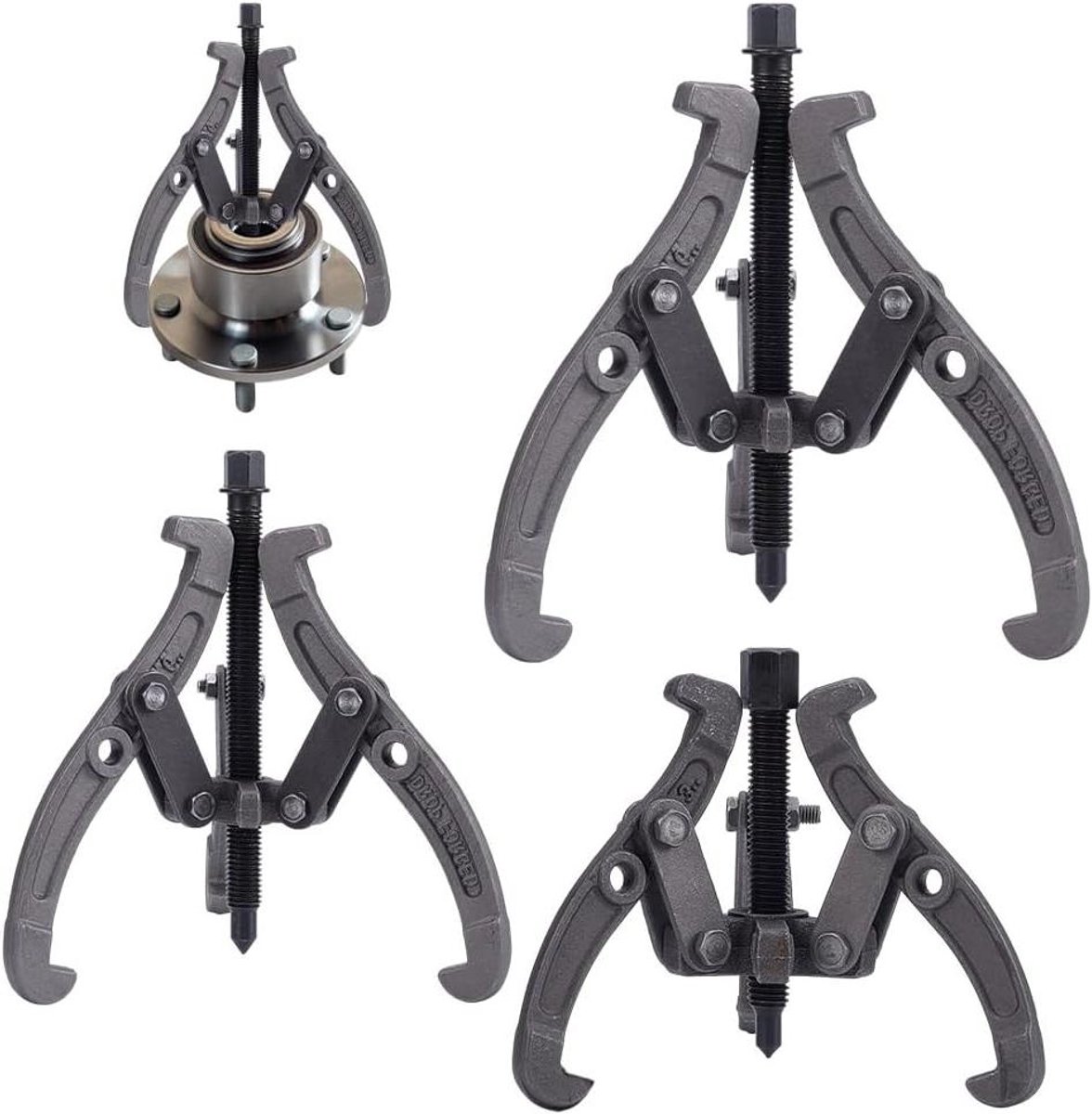 NBEADS 3 sets 3-kaken lagertrekkerkits, 3 maten ijzeren trekkerkit, tandwiellager vliegwiel verwijderingsgereedschap voor auto-machines onderhoud, montage vereist, gunmetal