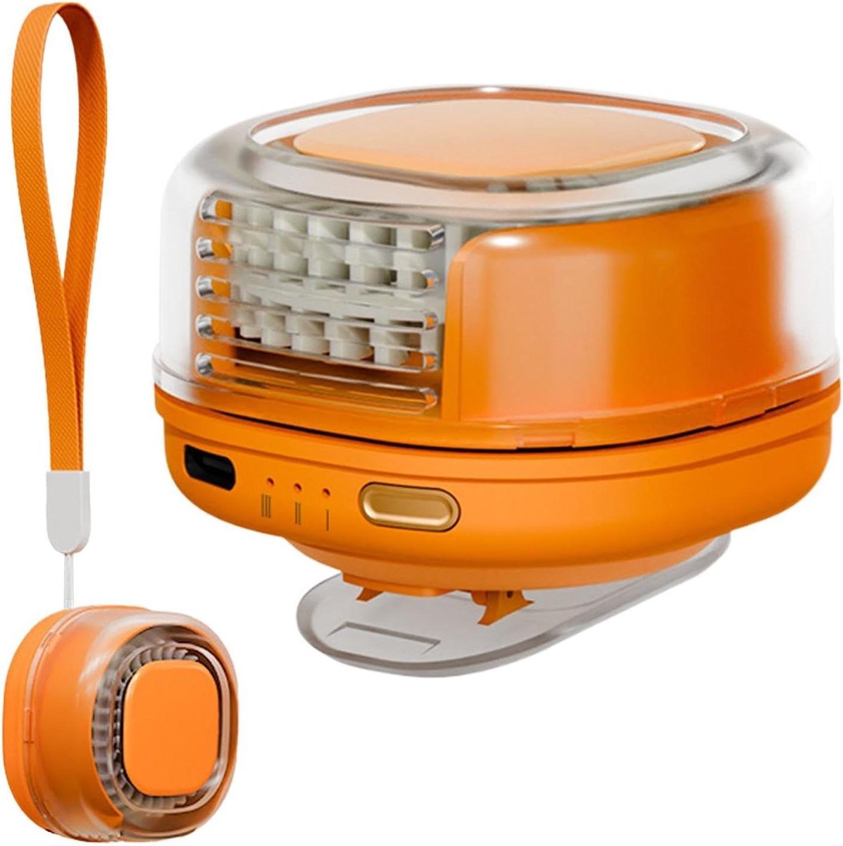 Draagbare Ventilator - Persoonlijke Koeler - Outdoor Comfort - Bladloos Ontwerp - 6x7x6 cm - Oranje