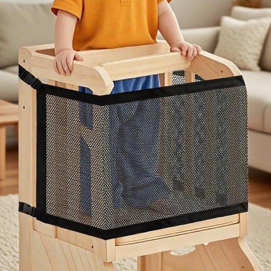 Kinder Torennet - Veiligheidsnet Stoel - Kinderen Beveiligen - Vlekbestendig Ontwerp - 110 x 45 cm - Zwart van Kinder — afbeelding 4
