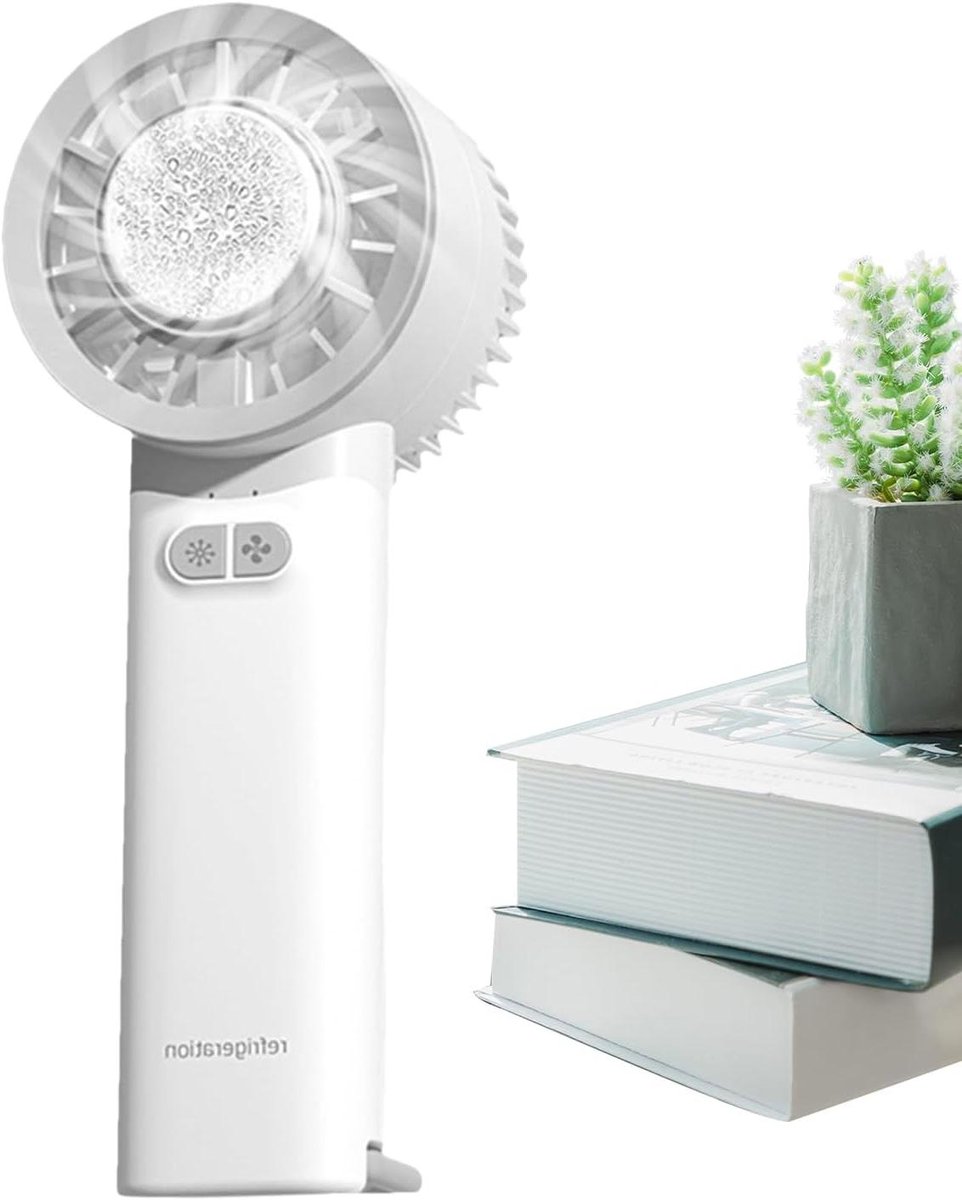 Draagbare Hand Ventilator - Oplaadbare Mini Fan - Persoonlijke Verkoeling - 3 Snelheden Instelbaar - 18.5 cm Lengte - Wit