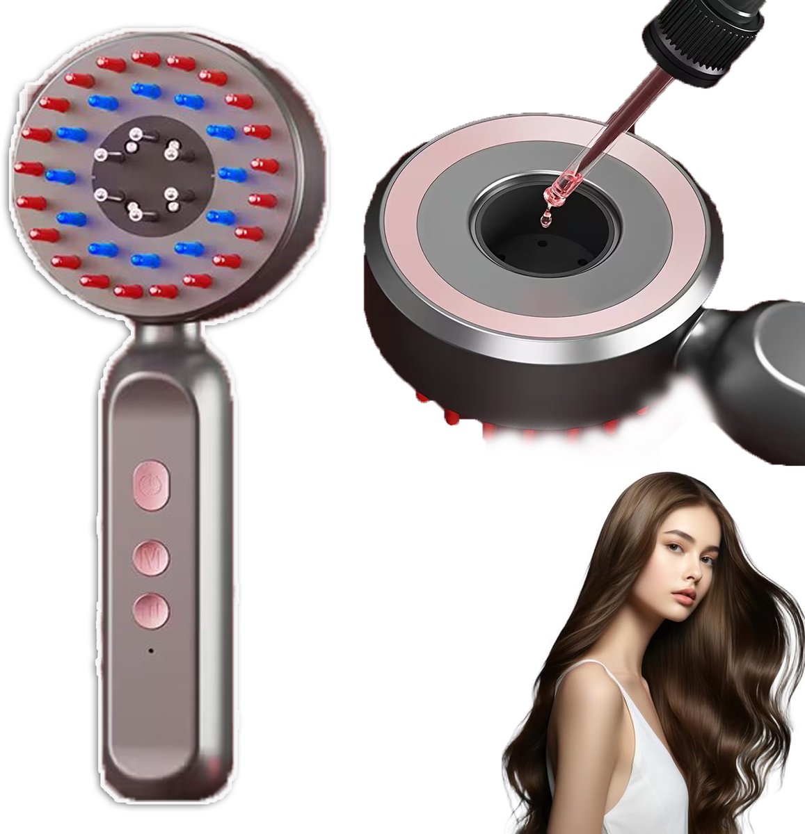 Elektrisch Hoofdmassage Apparaat - Hoofdhuid Massageborstel Elektrisch Met 3 Massagemodi - Navulbare Vloeistof Cartridge Ergonomisch Handvat - Voor Massage En Hoofdhuidverzorging