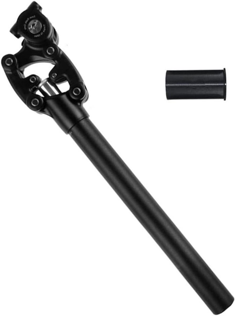 Verende Zadelpen - Fiets Zadelpen - Comfortabel Fietsen - Verstelbare Veerkracht - 50 mm Travel - Zwart