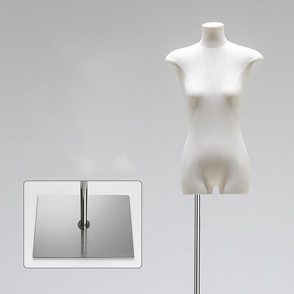 Etalagepop Dames - Paspop Kleding - Kleding Presenteren - Verstelbare Hoogte - 130-180 cm - Stofkleur