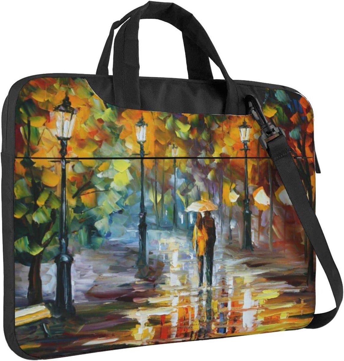 Laptop Tas - Schoudertas Computer - Zakelijk Gebruik - Unieke Print - 14 inch - Zwart