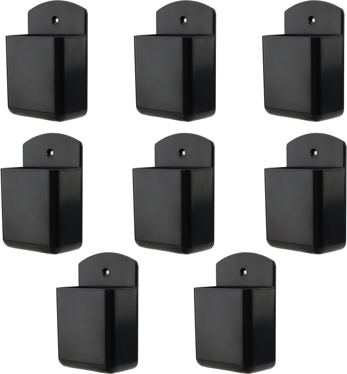 Dailygoods - Dailygoody - Afstandsbedieninghouder - Wandhouder - Zelfklevend - Zwart - Opbergdoos - Geschikt voor mediaspeler en controller - 8 stuks