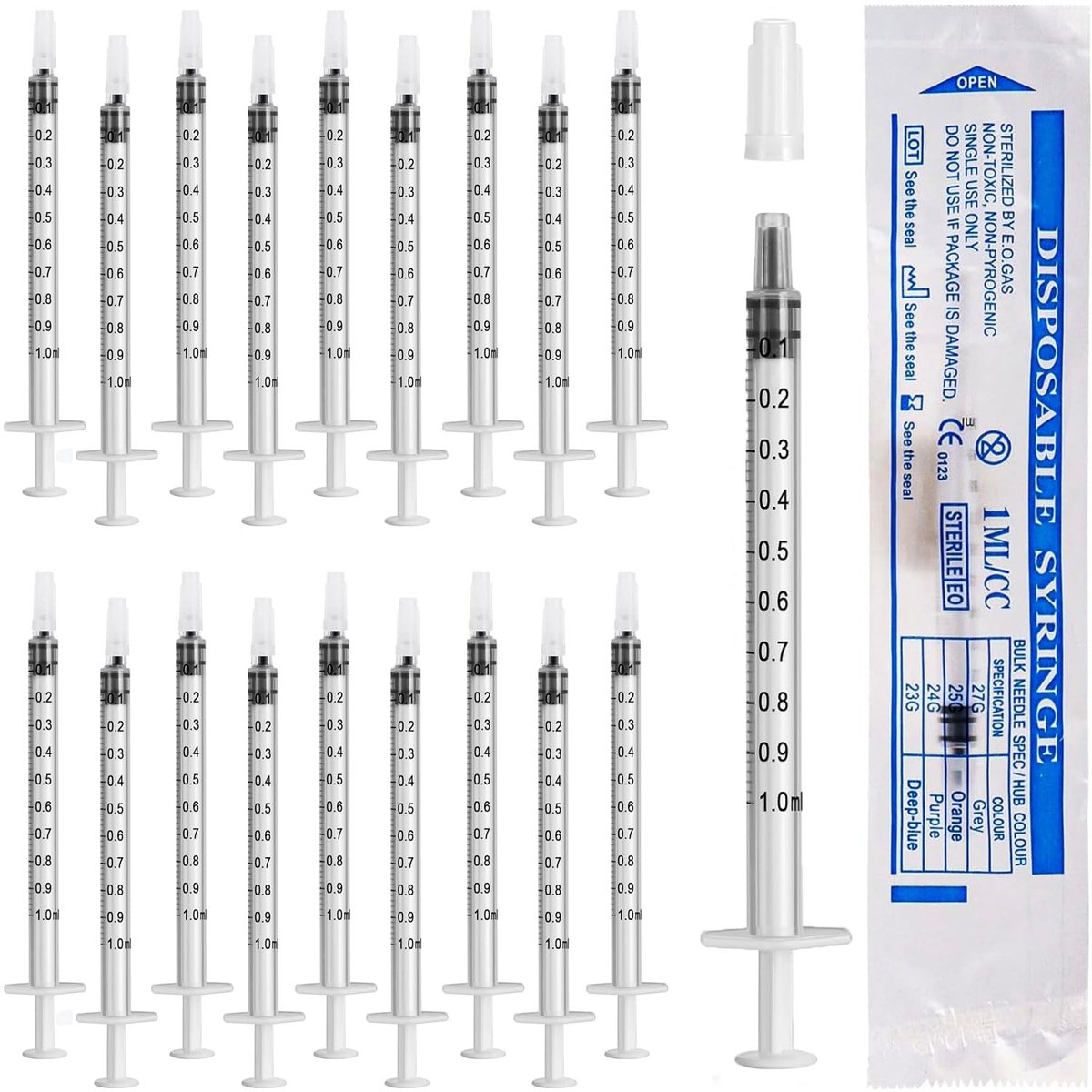 Dailygoods - Dailygoody - Colostrumspuit - 1 ml kunststof spuiten - Voor het verzamelen van vloeistoffen - 60 stuks - Diervoeding - Laboratoria