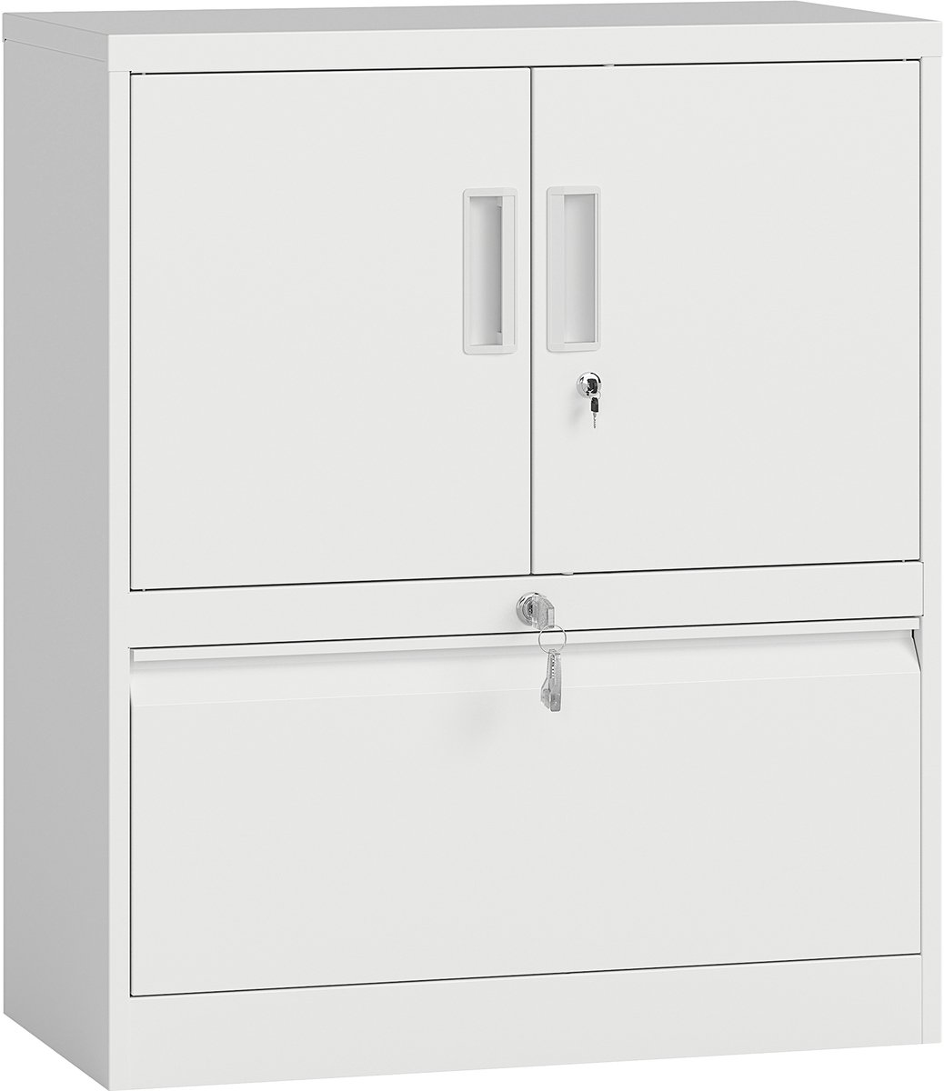 GranMaison Lockerkast - Archiefkast - Kantoor - Opbergkast - Thuis - Organizer - Metaal - Wit