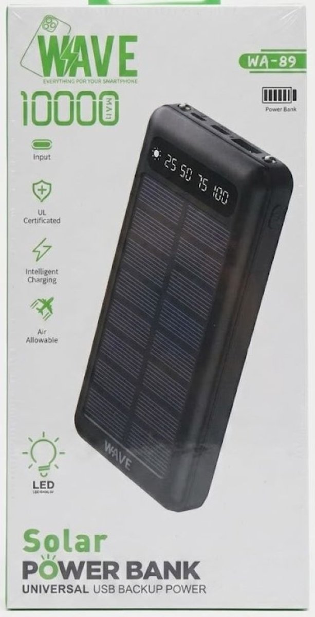 Wave Power bank 10000 MAH (USB-C – Lightning) White color Allowed On Plane