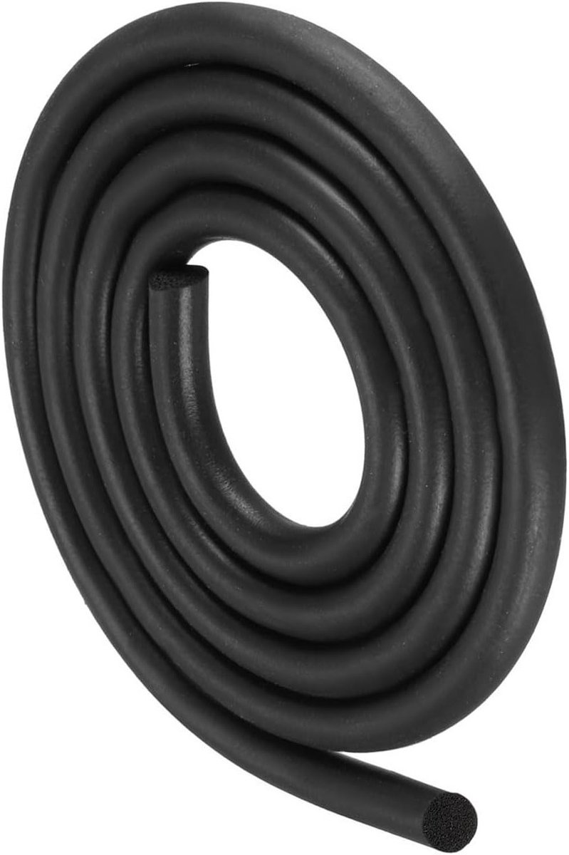 Foam Rubber Weerbestendige Dichtstrips 7mm Diameter x 2m Lengte - EPDM Rubber Ronde Dichtingen voor Deuren en Vensters, Zwart