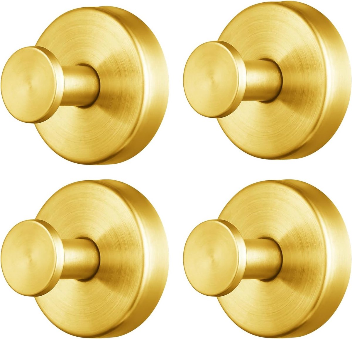 Zware Zuignap Haken voor Badkamer en Douche - Verwijderbare RVS Haken voor Handdoeken, Badjassen en Loofah - Geschikt voor Glas, Tegels en Spiegels (4 Stuks) Goud