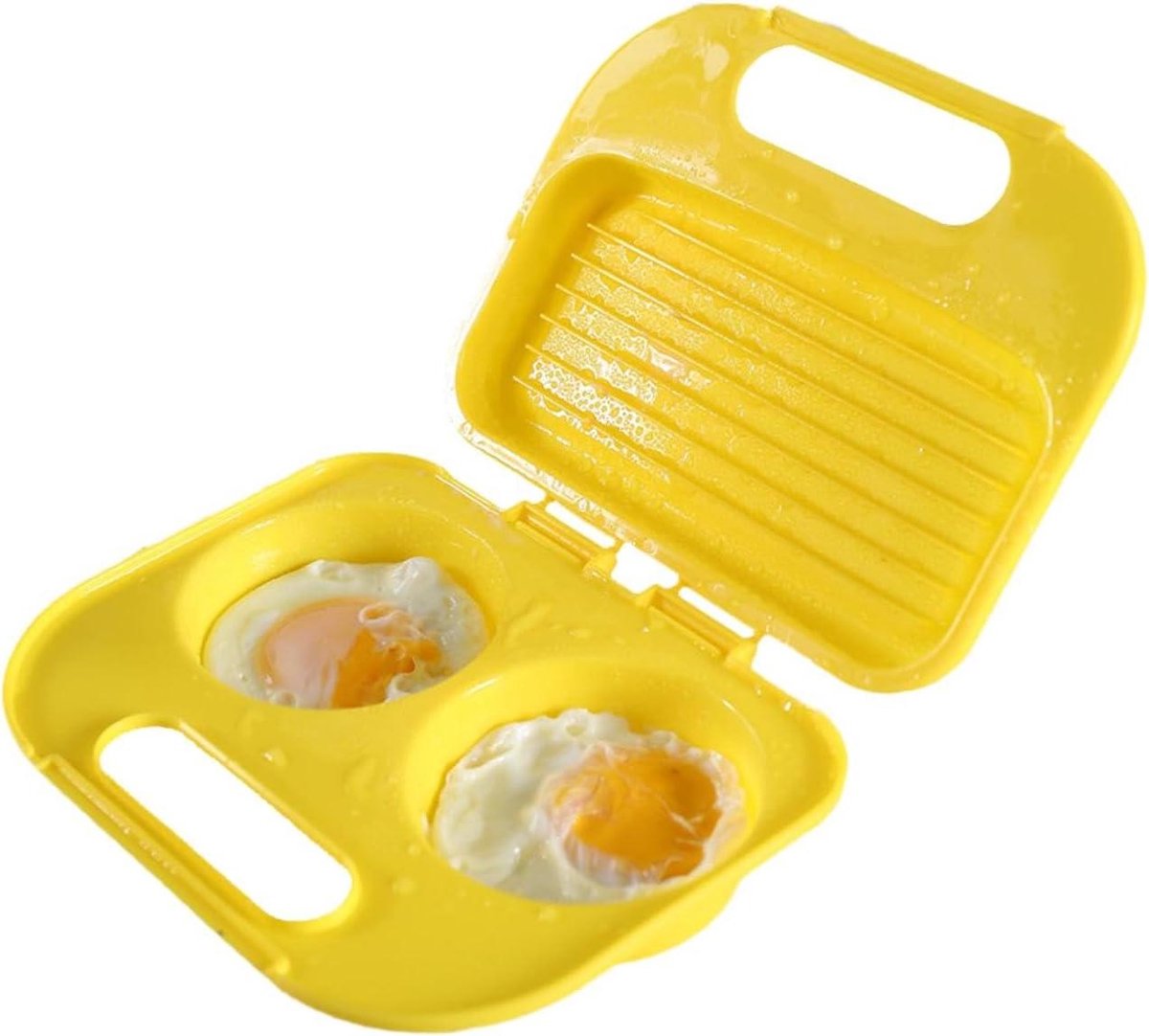 Magnetron Omeletmaker - Eier Vorm - Snelle Maaltijd - Veelzijdig Gebruik - 19 x 16 x 8 cm - Dubbel