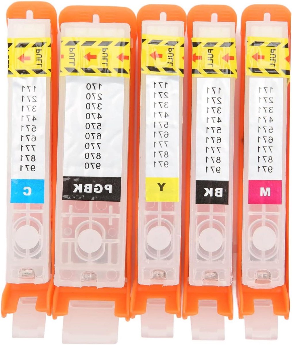 Navulbare Inktcartridges - Printerinkt Set - Documenten Printen - Permanente Chip - 5 Stuks - Kleurenset