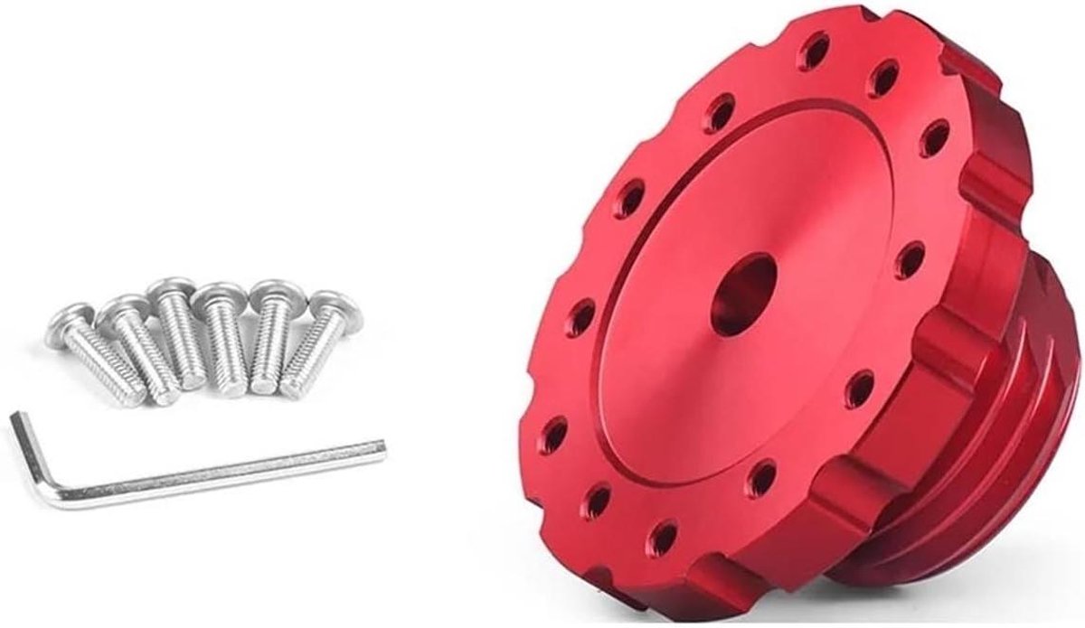 Stuurnaaf Adapter - Stuurverstelling - Sim Racing - Aluminium Constructie - 75mm - Rood