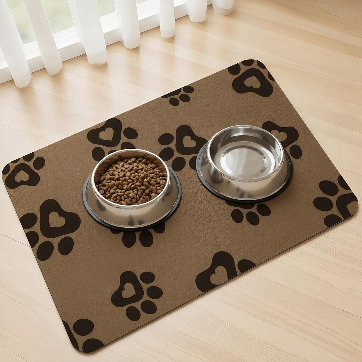 Waterabsorberende Voedingsmat voor Honden en Katten, Antislip Dierenvoer Mat, Sneldrogend en Vlekbestendig (60x90cm)