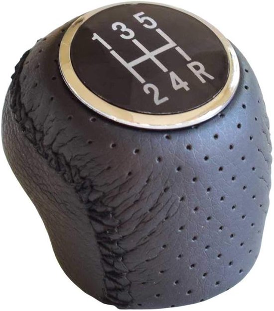 Schakelpookknop - Versnellingspook - Auto Interieur - Hoogwaardig Leer - 5/6 Versnellingen - Zwart — afbeelding 2