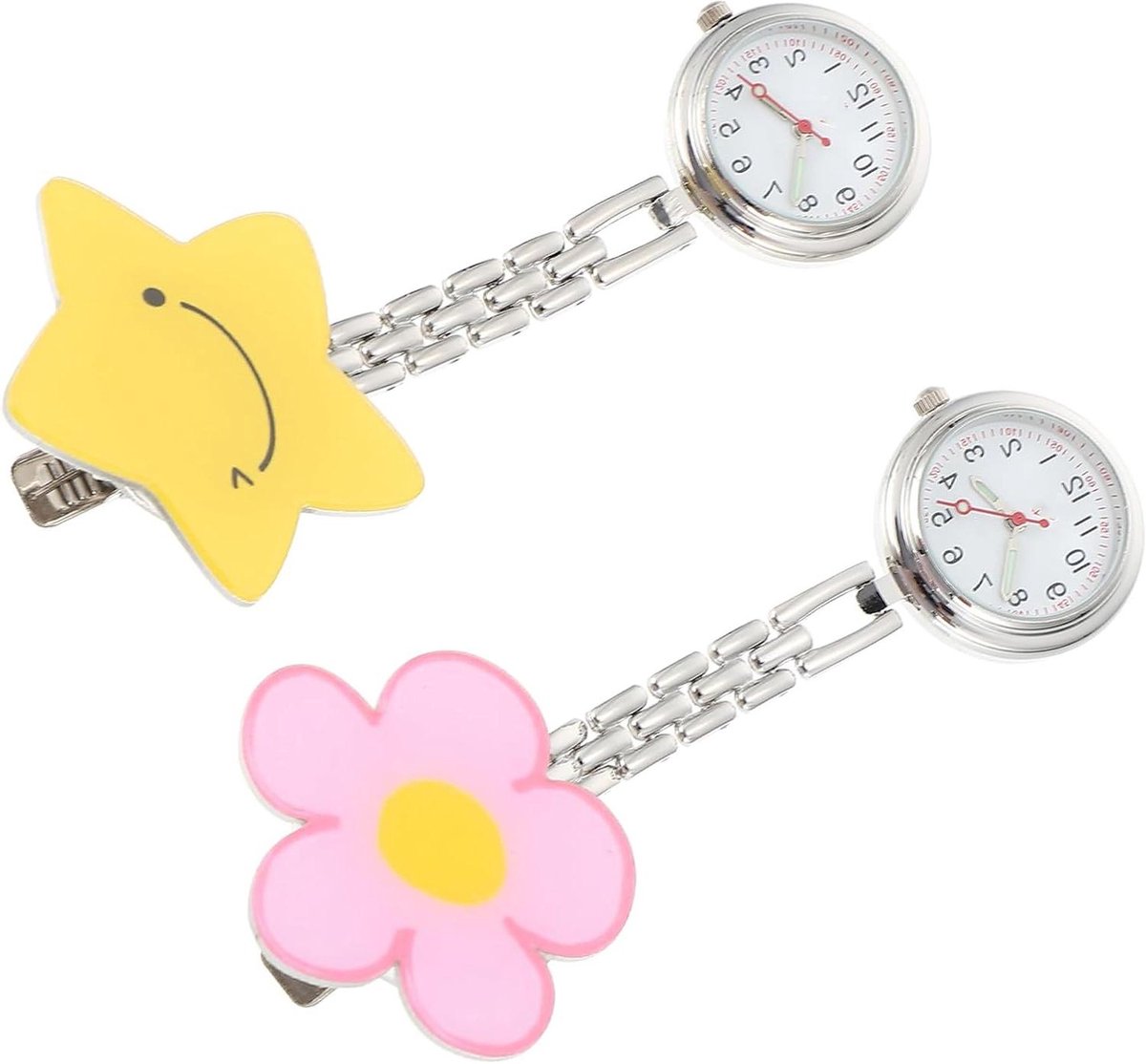 Zusterhorloge Met Clip - Artsenhorloge Zakhorloge - Tijd Aflezen - Grote Wijzerplaat - 9.50x4.00x2.00cm - Creatief