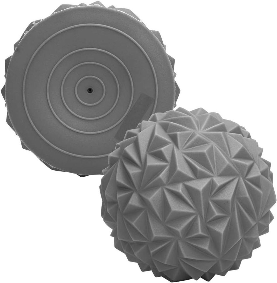 Massagebal - Voetbal - Spierontspanning - Zacht oppervlak - 17 cm - Zilver