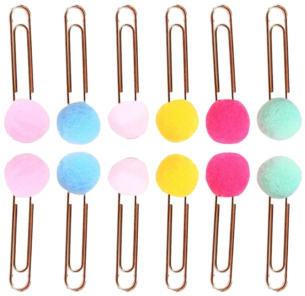 Dailygoods - Cosensi - Dailygoods - Dailygoody - Kawaii Pluche Ballen - Schattige Paperclips - Sterke Klemkracht - Gemengde Kleuren - Bladwijzerclips - Ideaal voor Kinderen en Vrienden