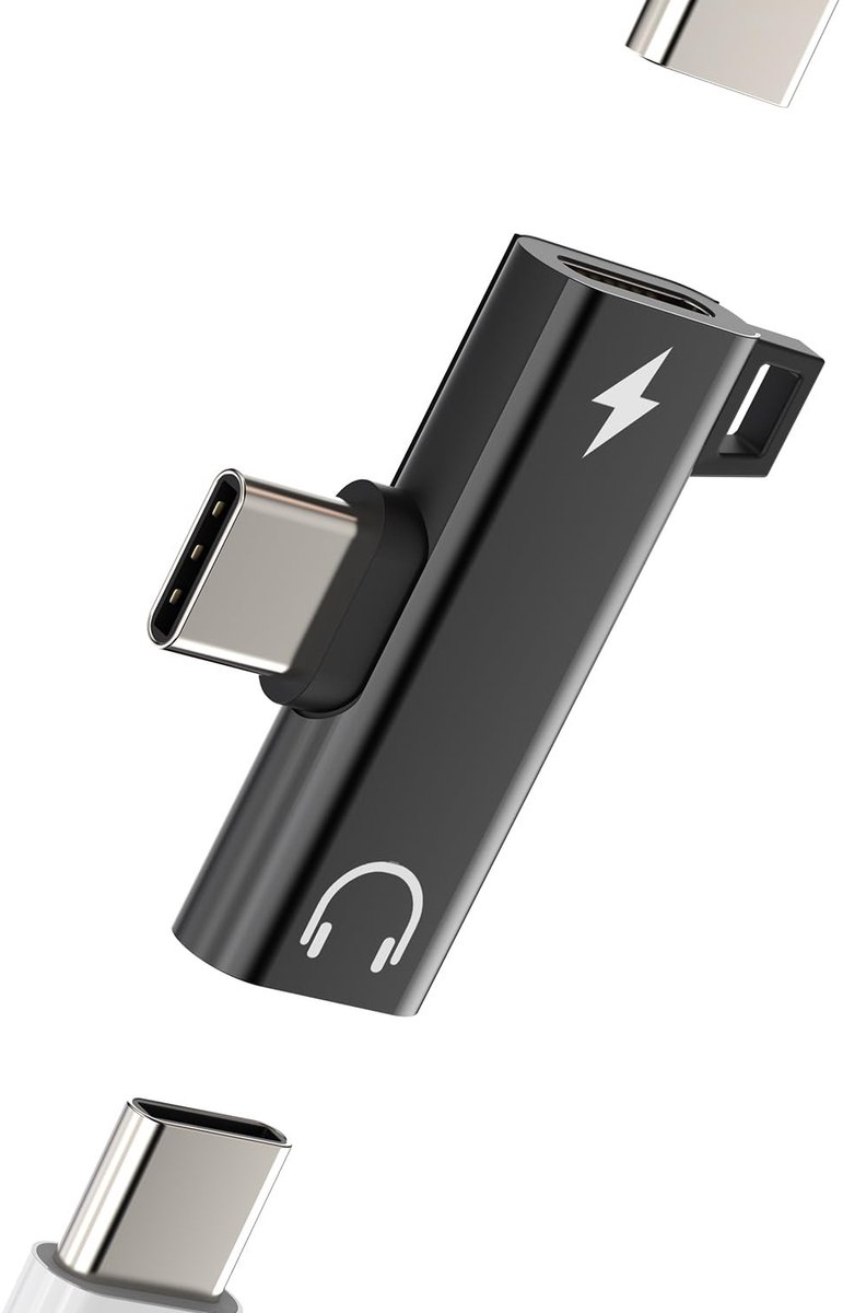 Dailygoods - USB C Splitter Aux Adapter voor Hoofdtelefoon en Opladen