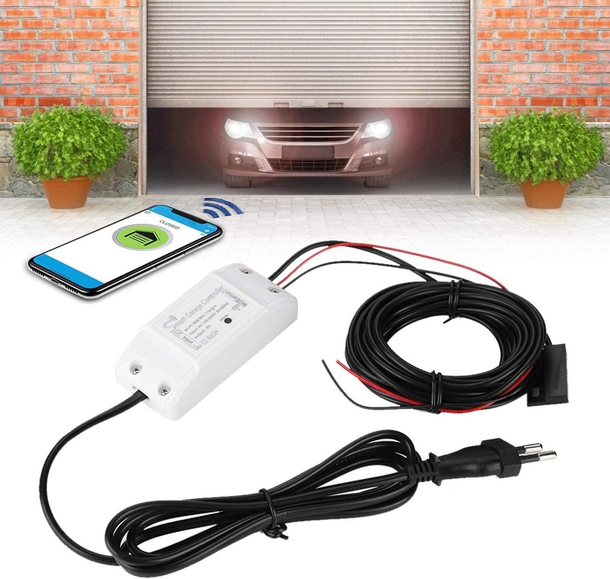 Dailygoods - WiFi Garagedeuropener met Afstandsbediening en Spraakbesturing