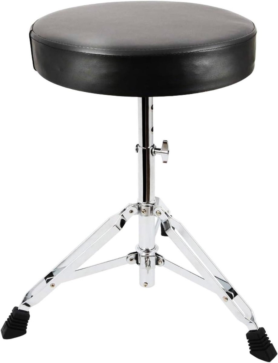 Drumkruk - Drumstoel - Muziek Maken - In Hoogte Verstelbaar - 38-58 cm - Zwart
