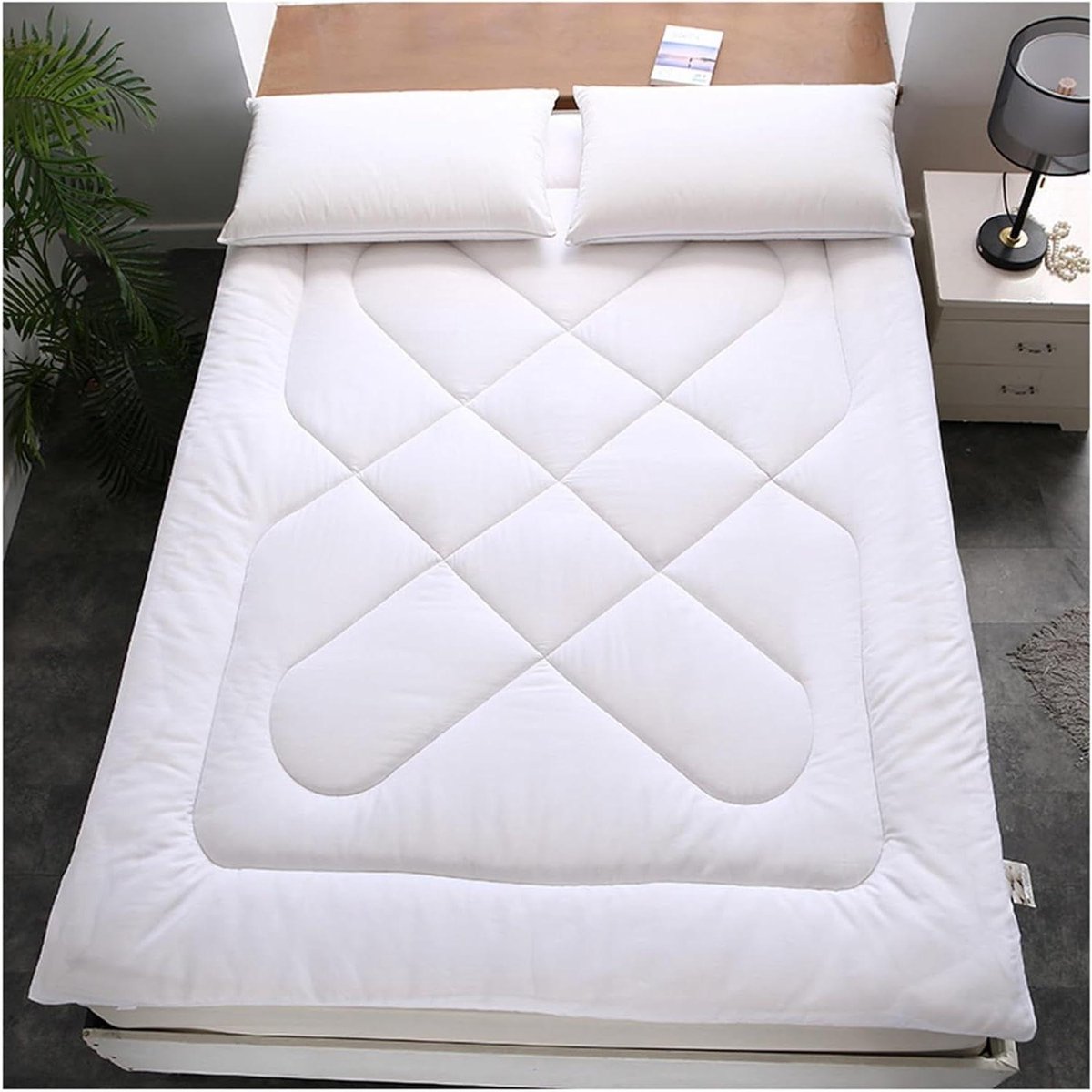 Vloermatras - Futonmatras Gastenmatras - Comfortabel Slapen - Opvouwbaar Ontwerp - 90 x 200 cm - Wit