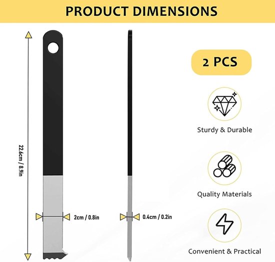 Bestratingsgereedschap - Paver Puller - Tuinonderhoud - Gegalvaniseerd staal - 23 x 3 x 2 cm - Zilver van Bestratingsgereedschap — afbeelding 4
