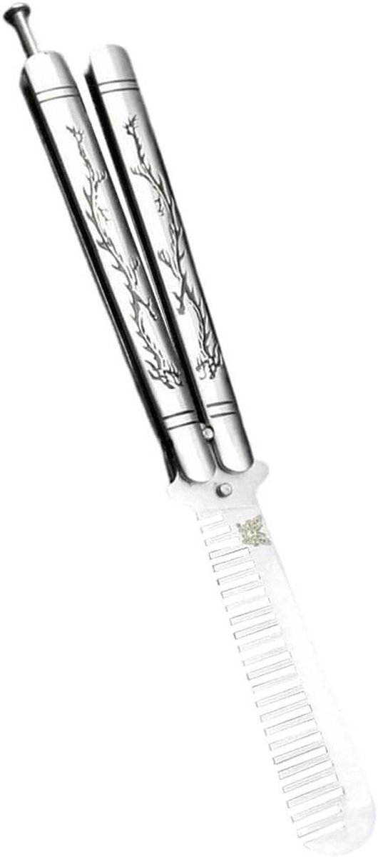 Opvouwbare Kam - Kappers Tool - Haar Styling - Roestvrij Staal - 14 cm Ingeklapt - Zilver
