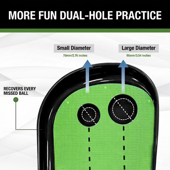 Stripe puttingmat voor golf - Automatische balretour en 2 oefengaten — afbeelding 2