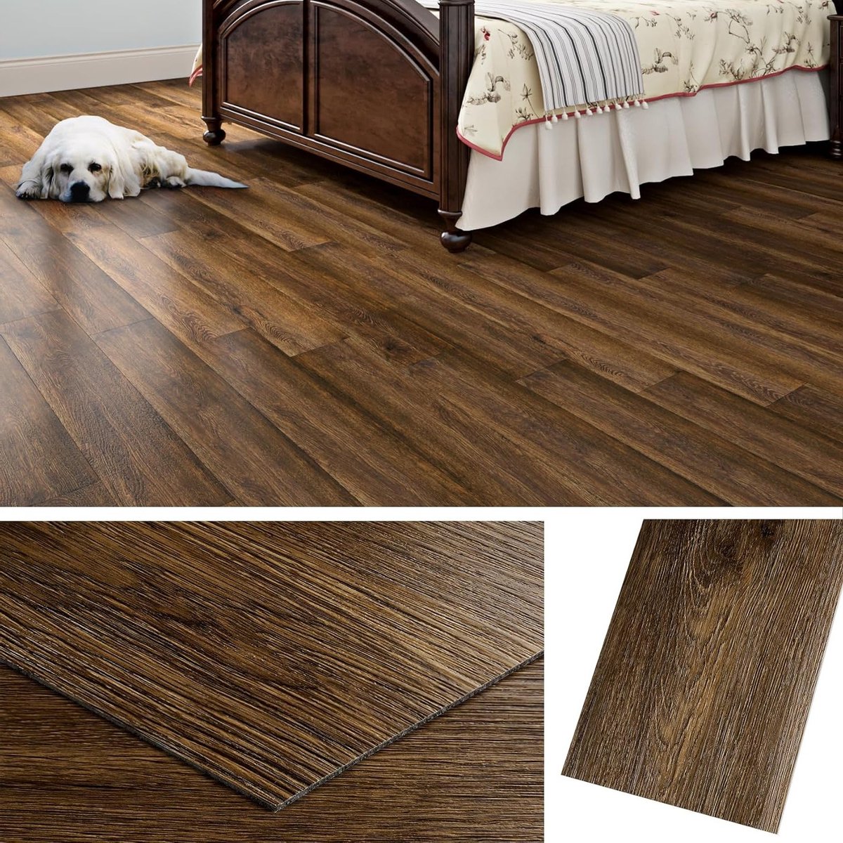 Peel and Stick Vinyl Vloertegels met Houtlook 90x15CM voor Keuken en Badkamer - Zelfkleven