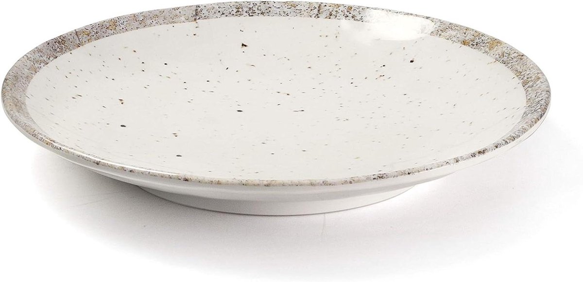 Melamine Bord - Rustiek Servies - Buiten Eten - BPA-Vrij Materiaal - 15 cm Diameter - Zwart