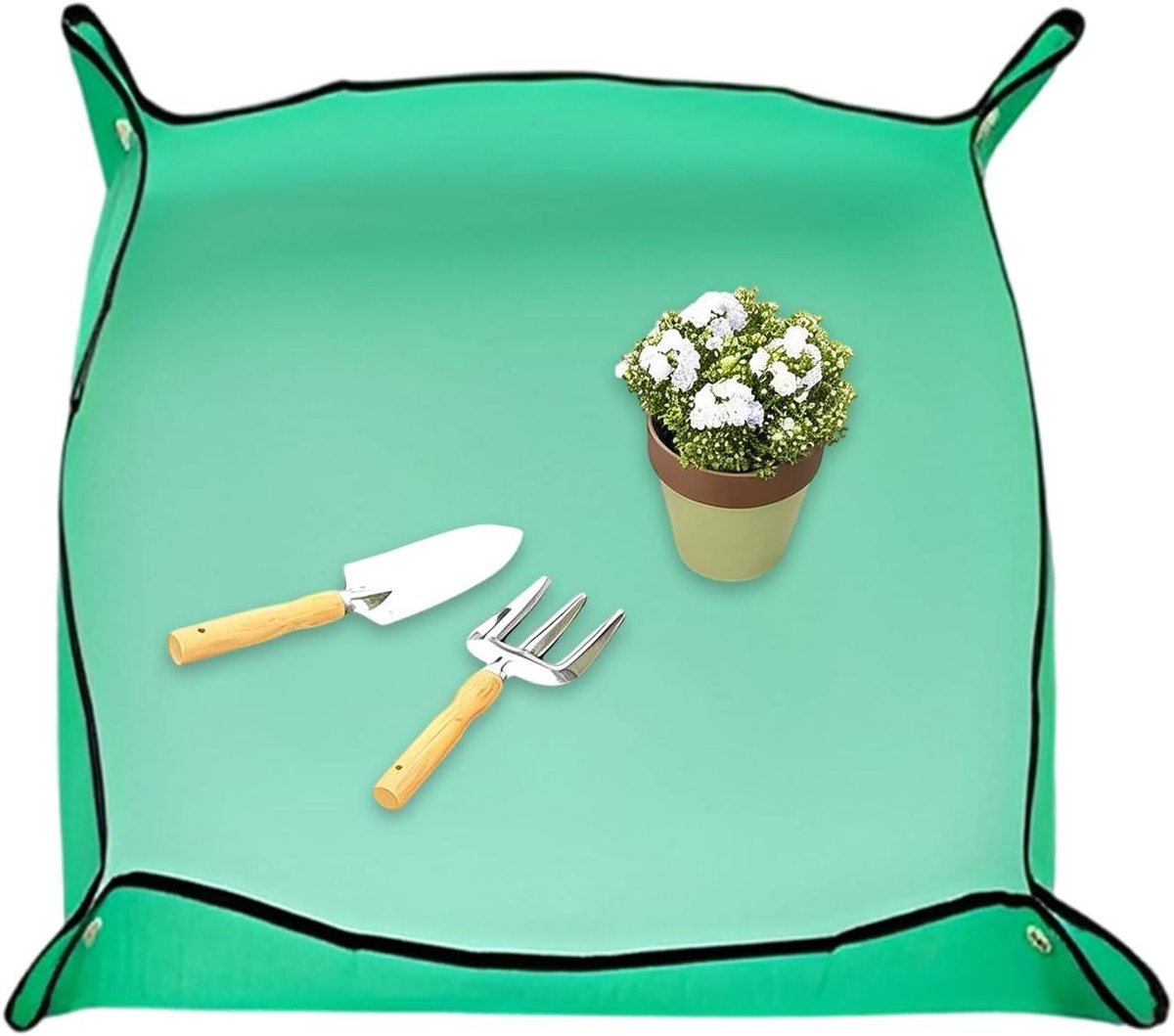 Tuinmat Herplanten - Kweekmat Plantenbak - Binnen Tuinieren - Lekvrij Ontwerp - 1 x 1 m - Groen