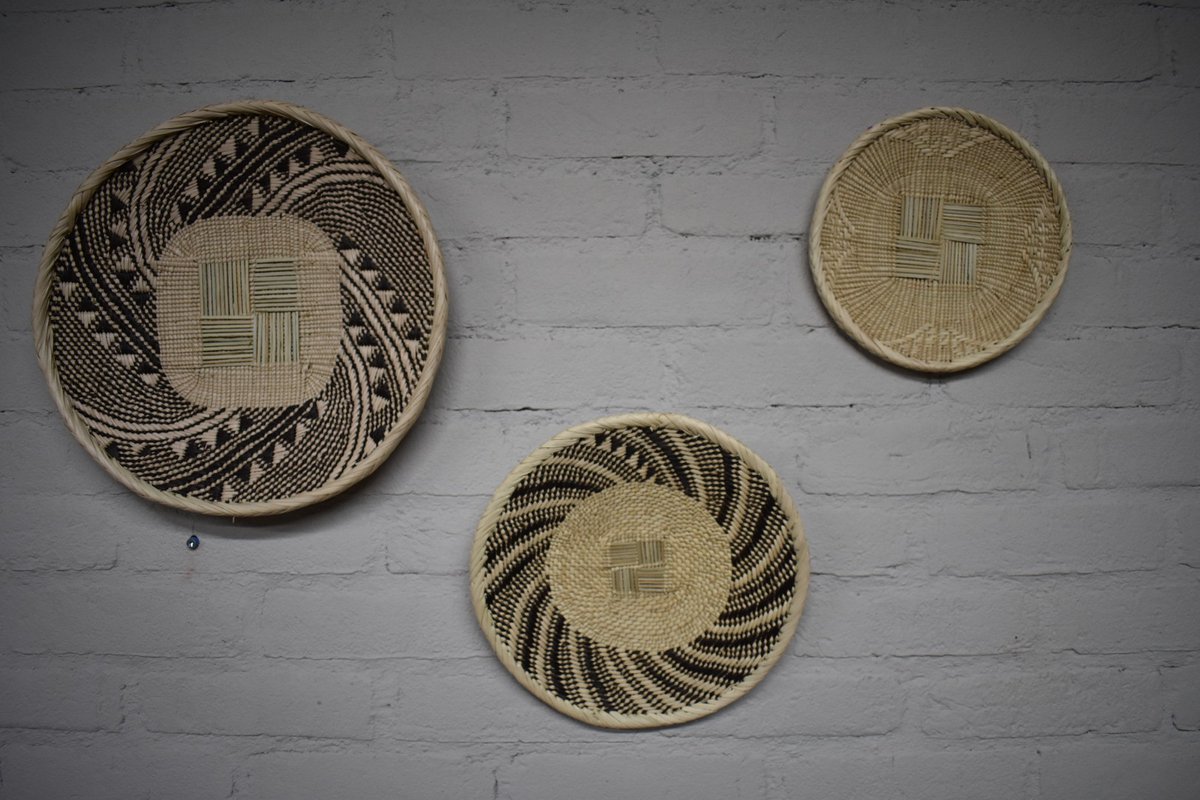 Binga Baskets - Set wandborden Ø 30/ 25/ 20 cm - Gevlochten wandschalen - Tonga – ZIMBABWE - Muurdecoratie - Wanddecoratie - Ibiza Boho stijl (20)